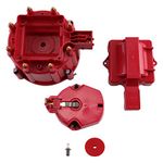 MAS Performance Replacement Fits Red Male HEI Distributor Cap & Rotor for CHEVY GM SBC BBC 305 350 454 265 283 307 327 383 396 260 289 302 347 351W 351C 351M