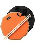 Slint 12 Inch Snare Drum Practice Pad and Sticks-Double Sided Silent Practice Drum Pad and Sticks & Storage Bag for 4 Inch Snare Drum Pad- Snare Practice Pad for Drumming with Two Surfaces (Orange)