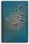 YaSheng Art - Contemporary Art Oil Painting on Canvas 3D Metallic Blue and Silver Texture Abstract Art Pictures Canvas Wall Art Paintings Modern Home Decor Abstract Paintings Ready to hang24x36inch