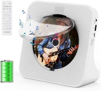 Gueray Reproductor de CD Portátil Bluetooth 4000mah Reproductor de CD Adecuado para Reproductores de CD Domésticos con Altavoces Dobles, Cronómetro de Radio FM Remoto, Puerto de Auriculares USB AUX