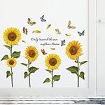 CIWEI Sunflower Wall Decals Butterf