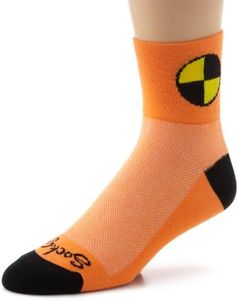 SockGuy Men's Crash Test Dummy Socks, Orange, Large-X-Large