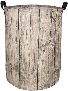 KUNRO Large Sized Round Storage Basket Waterproof Coating Organizer Bin Laundry Hamper for Nursery Clothes Toys (Tree Stump)