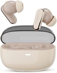 HAMMER Aura ANC Earbuds Wireless, 32dB ANC Ear Buds with ENC, Low Latency Gaming Earbuds with 35ms Mode, 50H Playtime, 13mm Titanium Driver, Transparency Mode, IPX4, Bluetooth 6.0, Beige