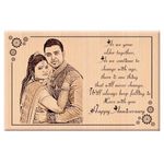 Incredible Gifts India Personalized Wooden Engraved Wedding Photo Frame Gift For Anniversary (6x4 Inches, Wood), Tabletop Rectangular