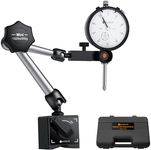 Neoteck 0-1"/0.001" Dial Indicator and Magnetic Base Set with Storage Case, Measuring Tool Dial Gauge and Magnetic Holder for 3D Printer Lathe Workshop CNC Machine Table Saw- 132lbs (60kg) Max Pull