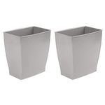 iDesign Rectangular Trash Can, Waste Basket for Bathroom, Kitchen, Office-Set of 2