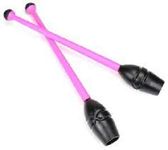 Flexifit Premium RG Rhythmic Gymnastics Clubs/Wands for Rhythmic Gymnastics (Pink Blue, Juniors 35cm)