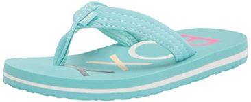 Roxy Girl's Vista Flip Flop Sandal, Light Blue, 11 US Big Kid