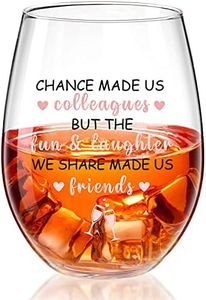 Colleagues Stemless Wine Glass, 17 oz Coworker Friend BFF Present for Funny Coworkers Going Away Employees Leaving Farewell Retirement Party Thank You Birthday Present Christmas Decor