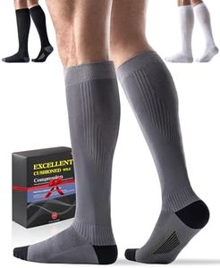 3 Pairs Sports Compression Socks 15-20 mmHg for Women Men - Comfort Cuff, Cushioned Support Sock for Running Athletic
