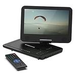 12” Portable DVD Player | Rechargeable DVD Player Portable with 10.5 inch HD Swivel and Flip Screen | Mains or Car Powered, Region Free, Anti-Shock Protect, Remote Control | Oakcastle DVD120