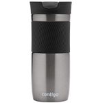 Contigo Byron Snapseal Travel Mug, Stainless Steel Thermal mug, vacuum flask, leakproof tumbler, coffee mug with BPA free Easy-Clean Lid, 470 ml, Gunmetal