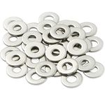 M5 Washers, 5mm x 10mm Metal Flat Penny Washers Thickness 1mm- A2 304 Stainless Steel Washers (50 Pack),AMLOOPH Large OD Plain Wide Metal Washers, Round Flat Spacer Repair Washer For Screws Bolts