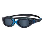 Zoggs Predator Flex Goggle, UV Protection Swim Goggles,Grey/Blue/Smoke Tint, small