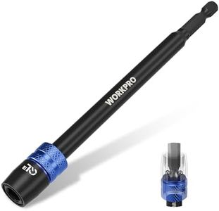 WORKPRO Drill Bit Extension, 6" Drill Screwdriver Bit Holder for Impact Driver Bits, 1/4 Inch Hex Shank Quick Release Extension Adapter, Ideal for Nuts, Drills and Socket Driver Adapters