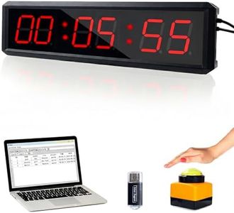 BS-MIAOBO Independent Button Type 1.5-inch Fitness Room Rest Timer, Suitable for Gym Exercise/School/Home Exercise/Boxing Gym/Indoor Rock Climbing (1.8-inch Data PC Transmission Mode)