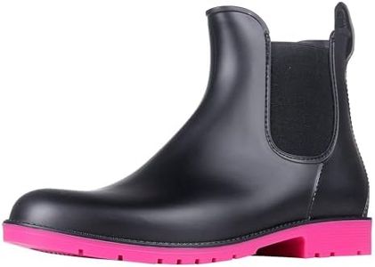 Asgard Women's Ankle Rain Boots Waterproof Chelsea Boots, Rose 38.5 (Size 8)