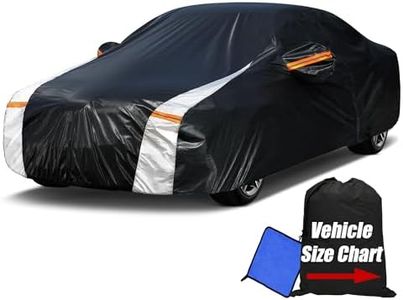 Cotryvox 10-Layer Car Cover Waterproof All Weather. Universal Fit Chevrolet Corvette, Honda Insight/Civic, Toyota Corolla, Hyundai Elantra, Kia Forte etc. (Fit Sedan, Up to 184")