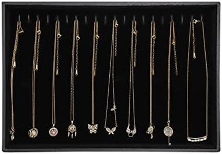 Wudygirl Necklace Organizer Necklace Storage Jewelry Holder Organizer Necklace Holder Stackable Jewelry Trays for Women and Girl Velvet 20 Hooks (Necklace Tray)