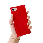 COCOMII Square Case Compatible with iPhone SE 2022/SE 2020/iPhone 8/7/6 - Luxury, Slim, Glossy, Show Off The Original Beauty, Anti-Yellow, Easy to Hold, Anti-Scratch, Shockproof (Red)