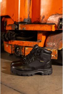 Skechers Men’s Wascana Benen Boots – Black Leather/Textile, Size 9.5 UK