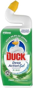 Duck Deep Action Gel Liquid Toilet Bowl Cleaner, Stain Remover and Toilet Bowl Freshener, Pine Fragrance, 750mL