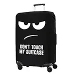 kwmobile Travel Luggage Suitcase Cover - Protector for Luggage Suitcase (XL) - Don't Touch My Suitcase, White/Black