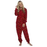 Style It Up Unisex All in One Christmas Hooded Pyjamas Xmas Loungewear Couples Matching PJs (Red, L)