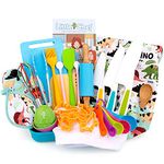 Veitch fairytales Kids Cooking Baking Set for Girl Boy, Real Baking Supplies Kits, Birthday Gifts for 3 + Year Old Girls, Kids Baking Utensils Includes Rolling Pins Chef Costume Hat and Apron Dinosaur