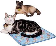 NACOCO Pet Cooling Mat Cat Dog Cushion Pad Summer Cool Down Comfortable Soft for Pets and Adults (S, Blue)