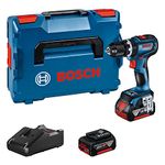 Bosch Professional 18V System Cordless Impact Drill GSB 18V-90 C (incl. 2X 4.0 Ah Batteries, Charger GAL 18V-40, in L-BOXX)