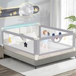 JWPEHOE 3-Piece Bed Rail for Toddlers with Headboard Rod, Adjustable Baby Bed Rail Guard, Twin/Full/Queen/King Size Bed (3, 74.8 * 74.8 * 54 Inch- Full Size)