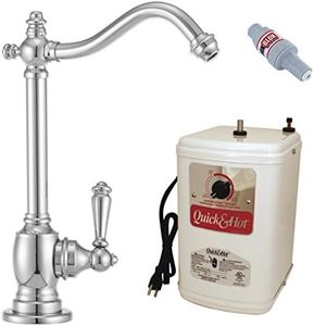 Westbrass D204HFP-26 Victorian 9" 1-Handle Hot Water Dispenser Faucet with Instant Heating Tank System, Polished Chrome