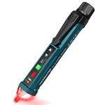 HANMATEK Voltage Tester Non-Contact Voltage Tester with 9 Gear Adjustable Sensitivity Voltage Detector Pen AC 12V-1000V/48V-1000V, Live/Null Wire Distinguish, Low Power Warning, Beeper/Light Alarm