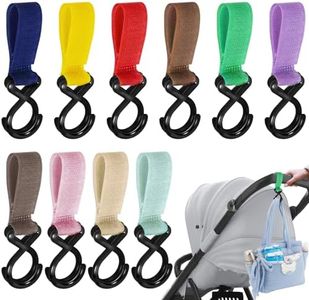 10PCS Baby Stroller Hooks for Bags, Universal Baby Stroller Hooks Clips, Non-Slip Convenient Stroller Straps Accessories Perfect for Wheelchair, Shopping and Pet Cart