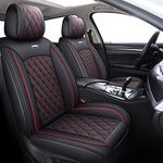 YIERTAI Car Seat Covers Universal Fit Vehicle Hyundai Ford Escape Kia Soul Honda Civic Accord CRV Toyota Camry 4Runner Tacoma Jeep Waterproof Leather Full Seat Cushions(Full Set, Black-Red)