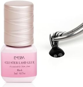 Sensitive Open Eyes Lash Cluster Glue 3s Strong Hold Long Lasting for 2 Weeks, Waterproof Eyelash Adhesive for Sensitive Eyes & DIY Individual & Clusters & Semi-Permanent Lash Extensions (5ml Black)