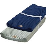 BlueSnail Ultra Soft Dot Changing Pad Cover 2 Pack (navy+gray)