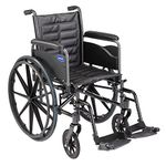 Invacare Tracer EX2 Wheelchair, With Full Length Arms and T93HAP Hemi Footrests with Heel Loops, 18" Seat Width