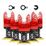 Litorange Titanium Oscillating Multi Tool Blades, Universal Quick Release Saw Blades for Cutting Hard Materials Metal Nails Screws Wood and Plastic, Fit Dewalt Ryobi Milwaukee Rockwell Makita 5 Pack