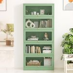 ArtissIn Buffet Sideboard, Cupboard Corner Cabinet Storage Table with 5 Drawers Mesh Doors and Inner Shelves Pantry, Kitchen Display Organizer Dining Furniture Living Room Home Green