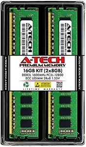 A-Tech Server 16GB Kit (2 x 8GB) 2Rx8 PC3L-12800E DDR3 1600MHz ECC Unbuffered UDIMM 240-Pin Dual Rank DIMM 1.35V Workstation Server Memory RAM Upgrade Stick Modules (A-Tech Enterprise Series)