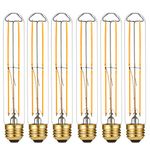 LiteHistory Dimmable E26 Light Bulb 6W Equal 60 watt led Light Bulb AC120V Warm White 2700K Edison Light Bulbs 60 Watt 600LM T10 led Bulb for Rustic Pendant,Industrial Pipe,Wall sconces,Vanity 6Pack