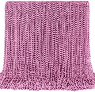 SHAOQINLIN 144 PCS Pink Bead Necklace, 33" Pink Mardi Gras Beads, Breast Cancer Awareness Beaded Necklaces, Party Beads for Mardi Gras, Christmas, Valentine's Day, Wedding, Gender Reveal Party Favors