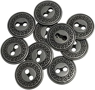 AERZETIX - C65517 - Juego de 10 Botones de coser metálicos Ø15mm con 2 agujeros - apertura 2.4mm - color gris - mercería costura ropa artesanía vaqueros jeans