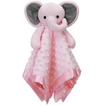 Pro Goleem Elephant Security Blanket with Stuffed Animal Toy Lovey Gift for Baby Girl for Infant and Toddler 16 Inch