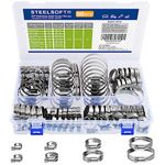 STEELSOFT Heavy Duty Worm Gear Hose Clamp Assortment Kit 5/16 to 2-3/8"(8-60mm) Large Rack 90PCS, All 5/16"HEX, Adjustable Hose Clamps Stainless Steel,Automotive Radiator/Fuel Line/Heater/Garden/Pool