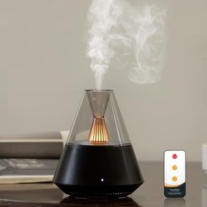 JIAWEN Essential Oil Diffuser, 150ML Ultrasonic Cool Mist Aromatherapy Diffuser, Air Fresh Scented Oil Diffusers Humidifier with Waterless Auto-Off and LED Candle Light for Home, Bedroom, Office, Yoga