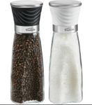 Trudeau Wave Salt Mill and Pepper Mill Set - Black & White - 8-Inch